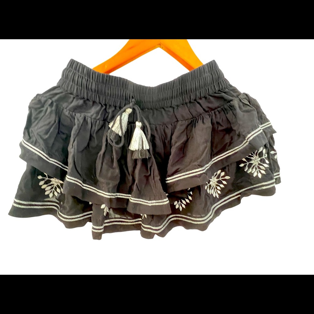 Mini Skirt, (shorts) brand new silver embroidery